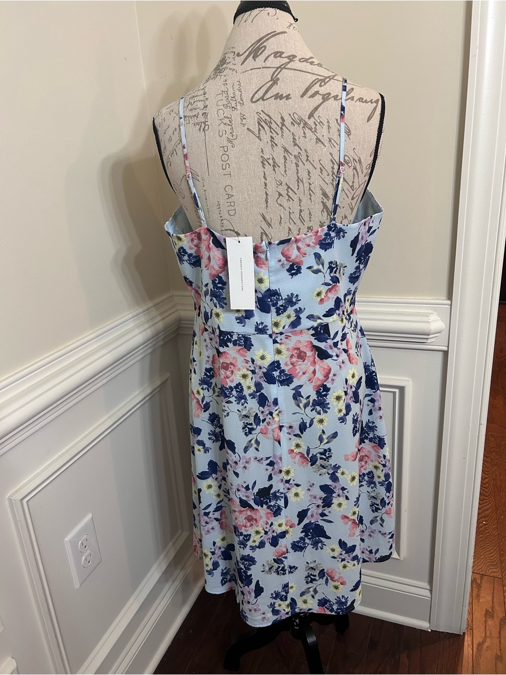 French Connection Light Blue Floral Spaghetti-Strap Sundress - Picture 2 of 8